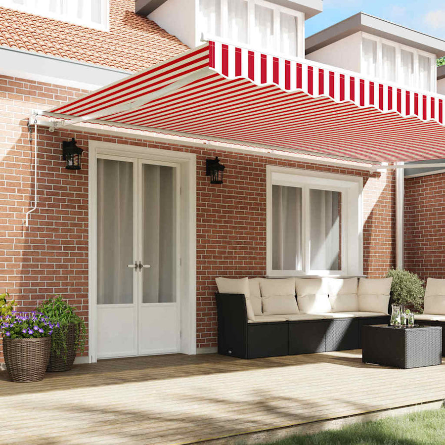Inklapbaar Zonnescherm 500 × 300 Cm Rood En Wit Geel En Oranje