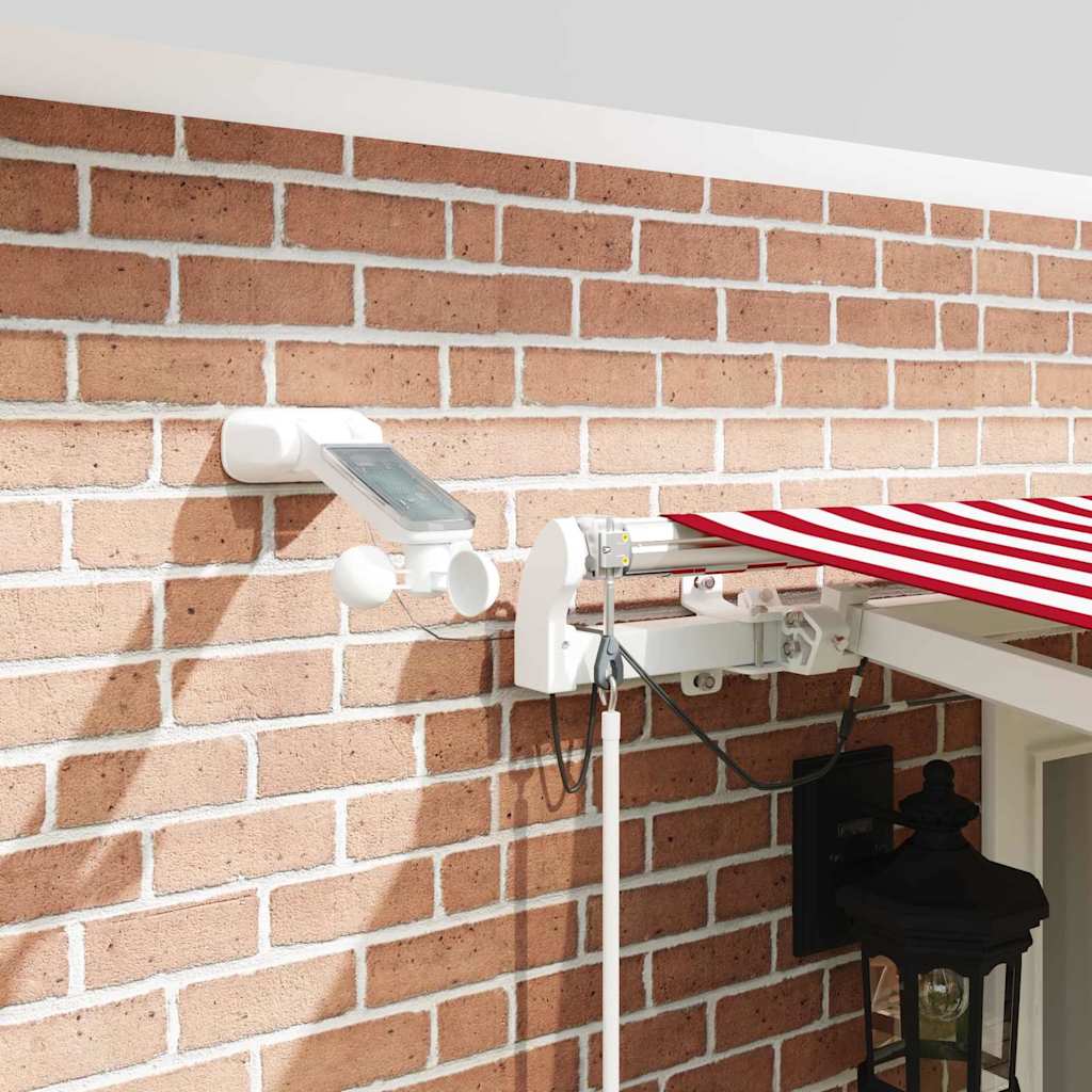 Inklapbaar Zonnescherm Rood En Wit 500 × 300 Cm Stof En Metaal Geel En Oranje