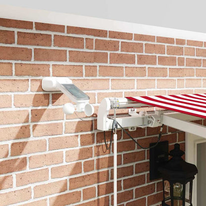Inklapbaar Zonnescherm Rood En Wit 500 × 300 Cm Stof En Metaal Geel En Oranje
