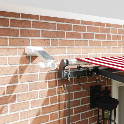 Inklapbaar Zonnescherm Met Rood En Wit 500 × 300 Cm Stof Geel En Oranje