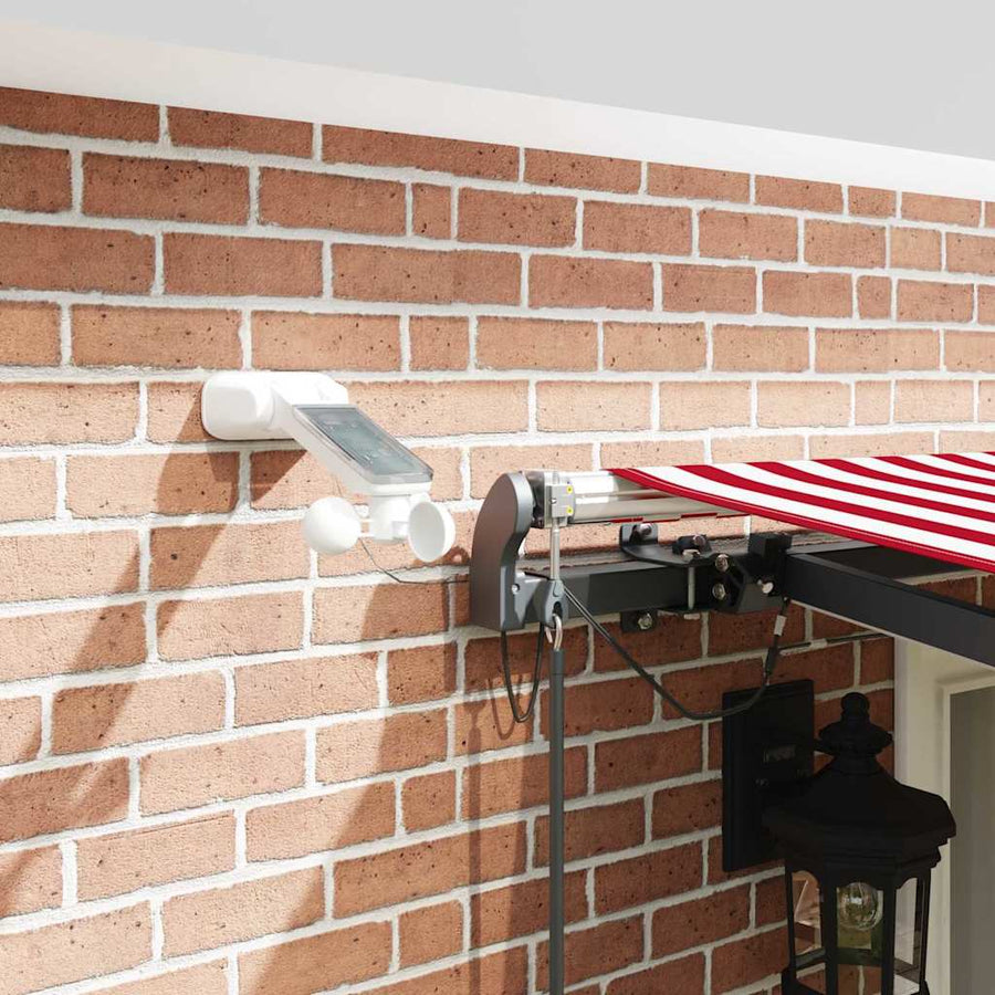 Inklapbaar Zonnescherm Met Rood En Wit 500 × 300 Cm Stof Geel En Oranje