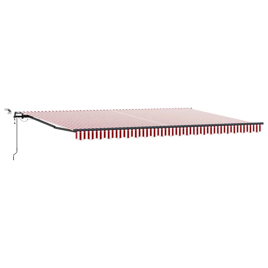 Inklapbaar Zonnescherm Met Rood En Wit 500 × 300 Cm Stof Geel En Oranje