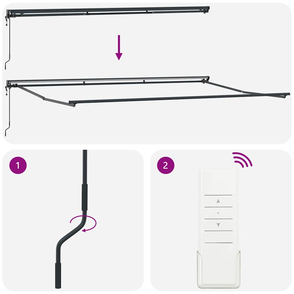 Inklapbaar Zonnescherm Marineblauw 500x300 cm Metaal en stof