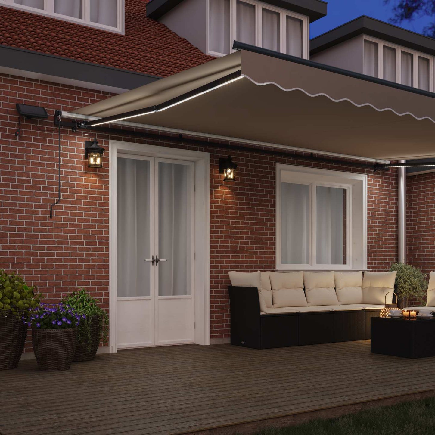 Inklapbaar Zonnescherm Beige 500 ×300 cm Stof