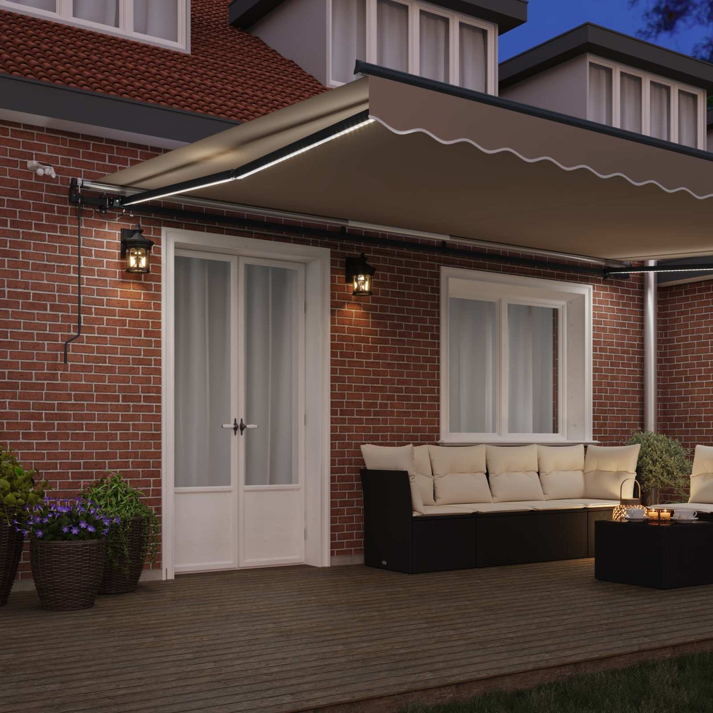 Luifeldoek met Beige 500 × 300 cm Polyester