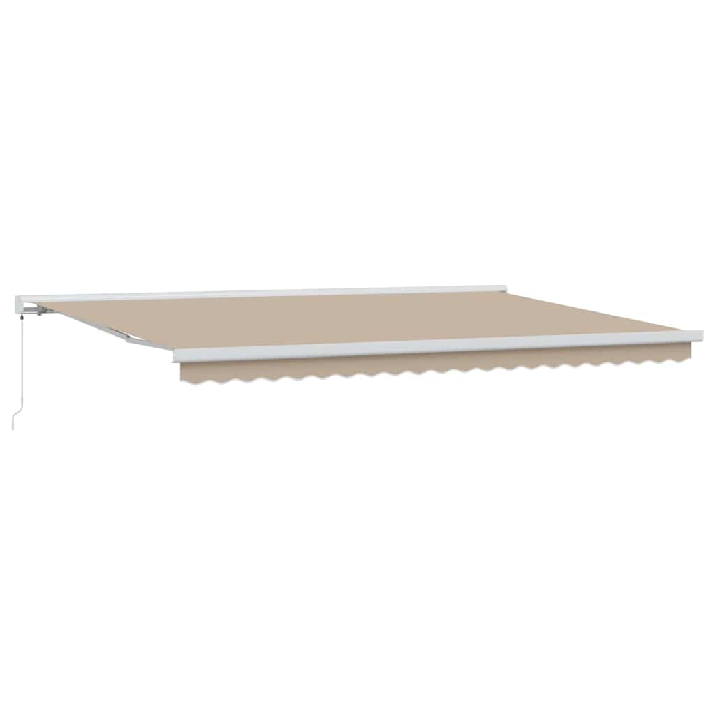 Inklapbaar Zonnescherm Beige 500 × 300 cm Stof en Metaal