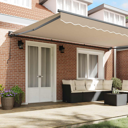 Zijde Frame Beige 500 × 300 cm Polyester met PU-coating
