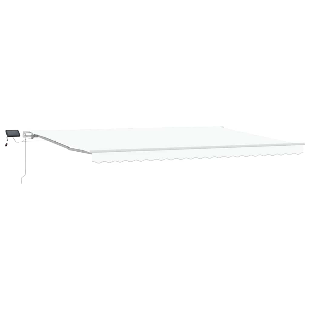 Inklapbaar Zonnescherm Stof En Staal Wit 500 × 300 cm