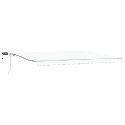 Inklapbaar Zonnescherm Stof En Staal Wit 500 × 300 cm