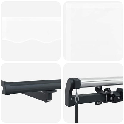 Inklapbaar Zonnescherm Polyester En Staal Wit 500 × 300 cm