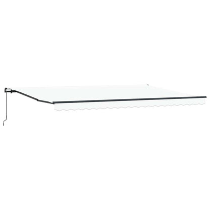 Inklapbaar Zonnescherm Polyester En Staal Wit 500 × 300 cm