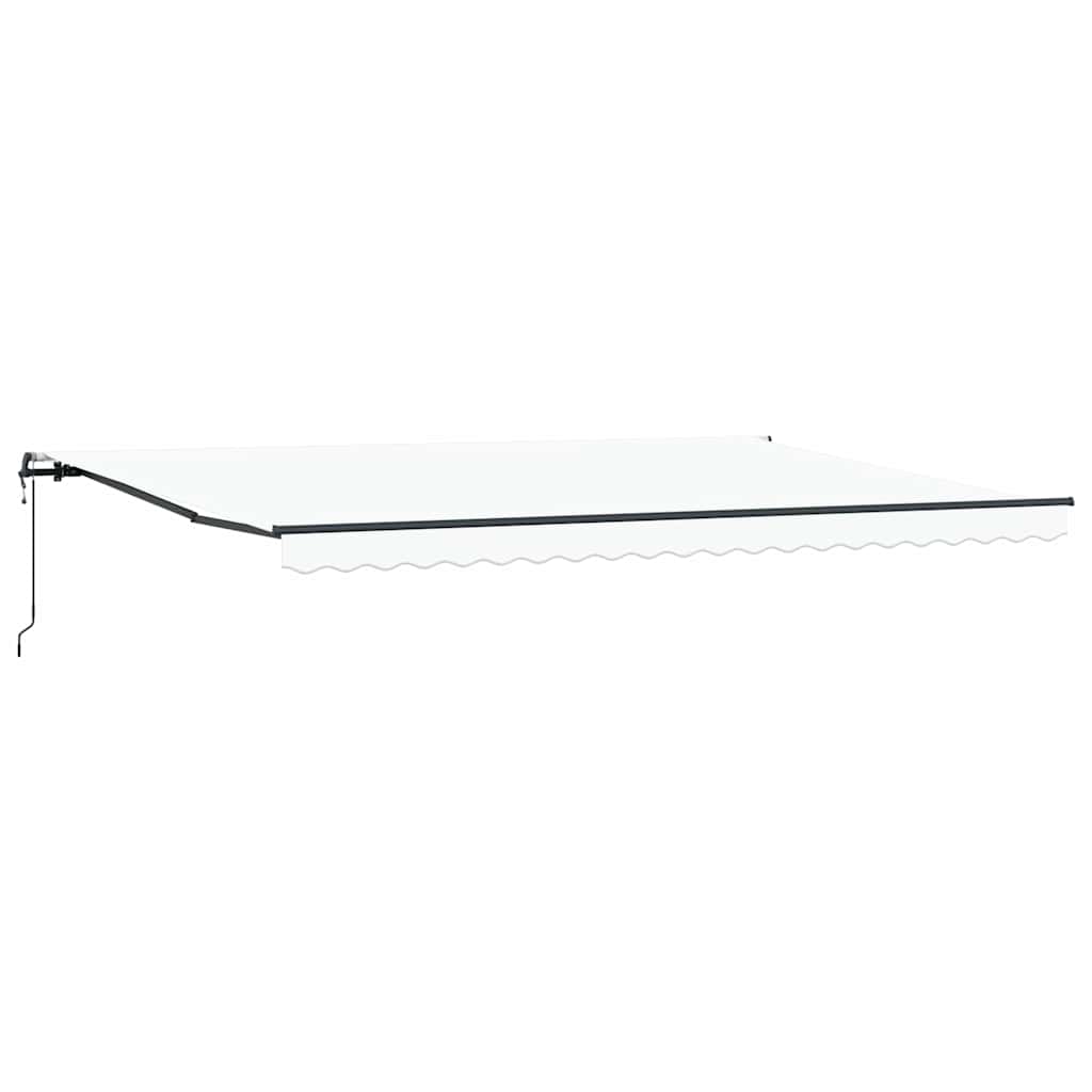 Inklapbaar Zonnescherm Stof En Aluminium Wit 500 × 300 cm