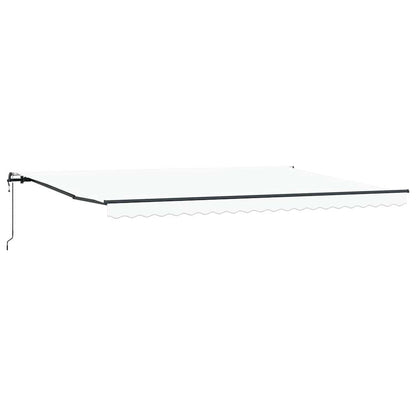 Inklapbaar Zonnescherm Stof En Aluminium Wit 500 × 300 cm