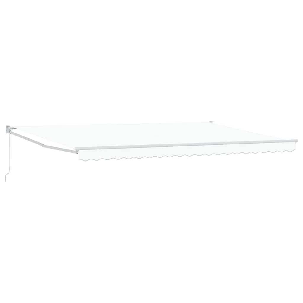 Inklapbaar Zonnescherm Wit 500 × 300 Cm Stof En Metaal