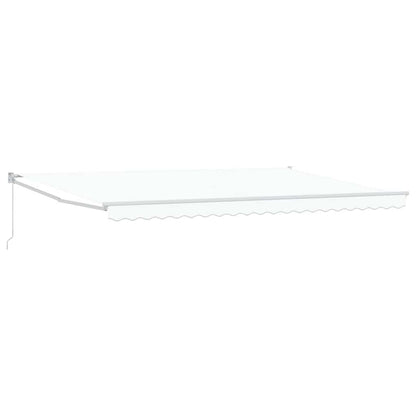Inklapbaar Zonnescherm Wit 500 × 300 Cm Stof En Metaal