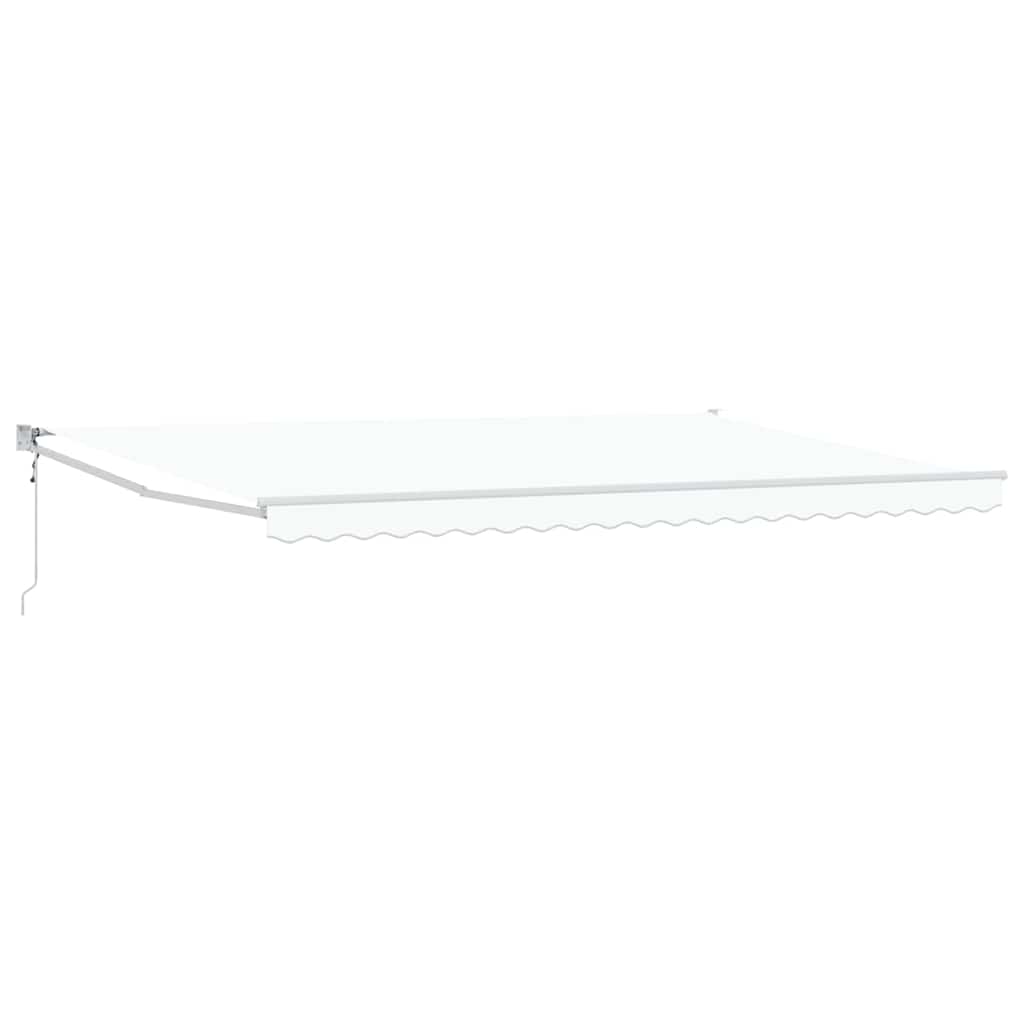 Inklapbaar Zonnescherm Wit 500 × 300 Cm Stof En Metaal