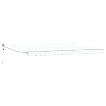 Inklapbaar Zonnescherm Wit 500 × 300 Cm Stof En Metaal