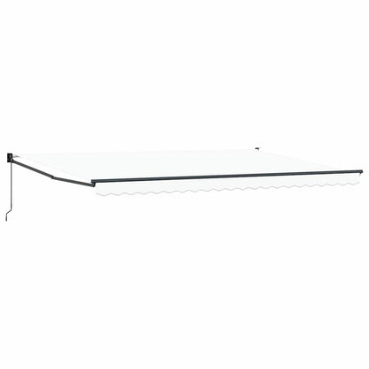 Inklapbaar Zonnescherm Wit 500 × 300 Cm Stof En Metaal