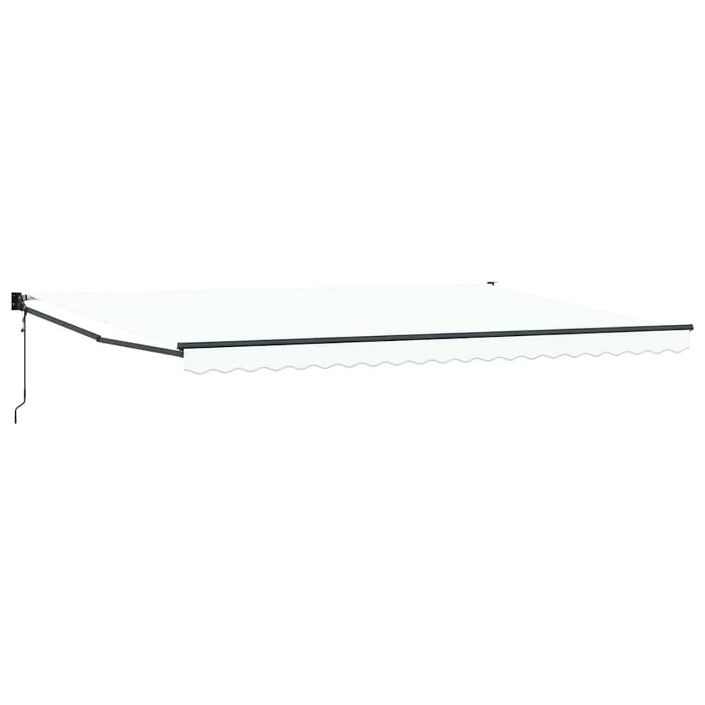 Inklapbaar Zonnescherm Wit 500 × 300 Cm Stof En Metaal