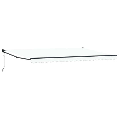 Inklapbaar Zonnescherm Wit 500 × 300 Cm Stof En Metaal