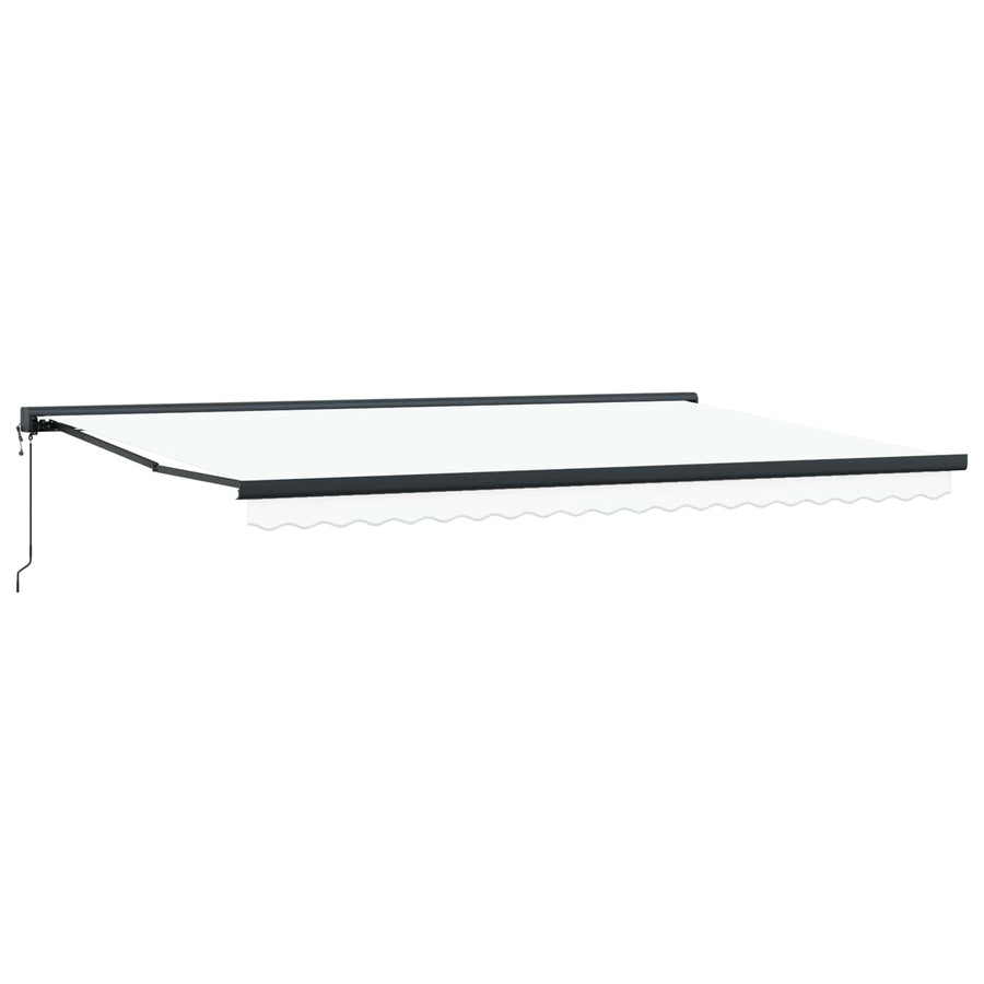 Uitschuifbare luifel Wit 500 x 300 x 165 cm Stof en Metaal