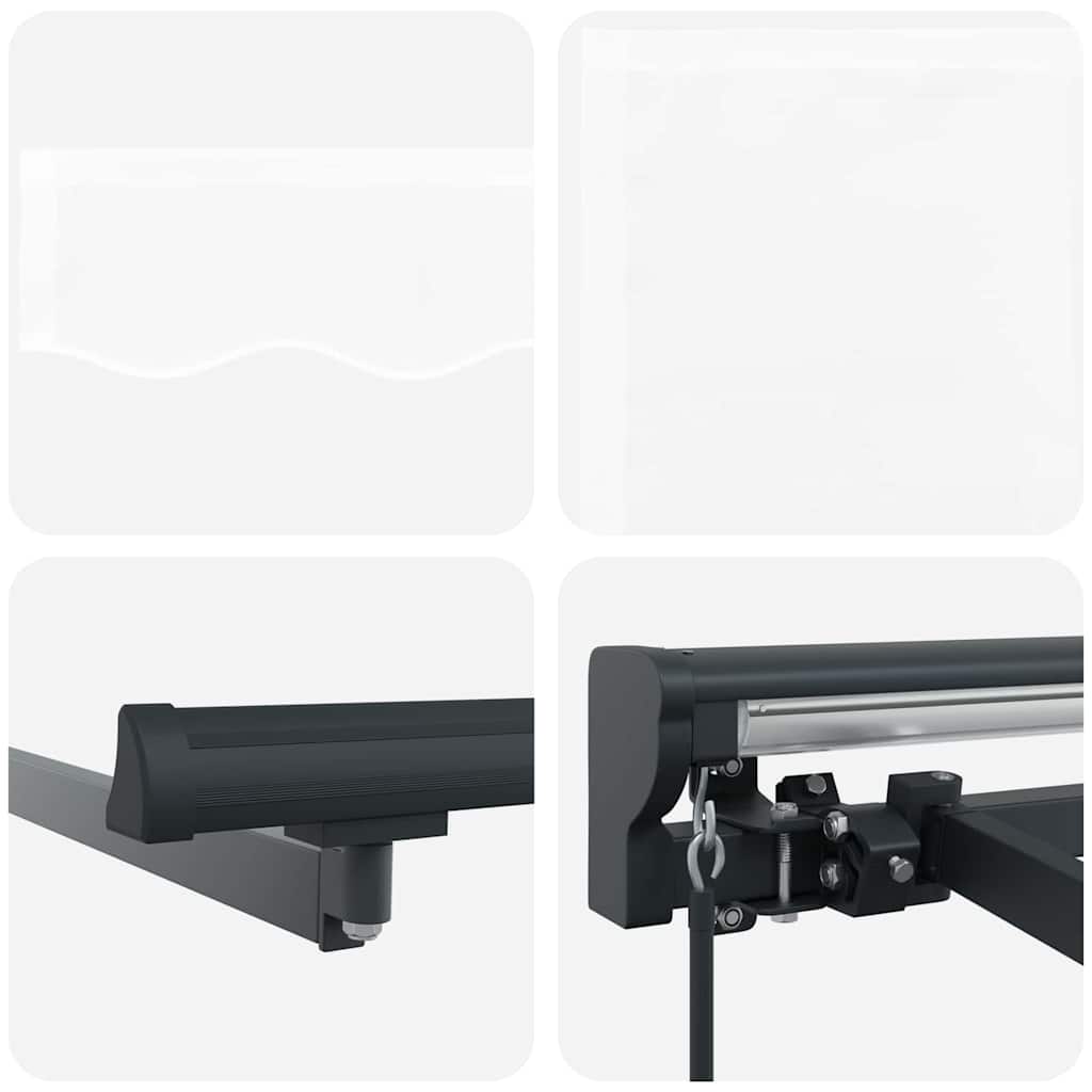 Inklapbaar Zonnescherm Wit 500 × 300 Cm Polyester En Metaal Wit (Anthraciet Frame) 5 x 3 m