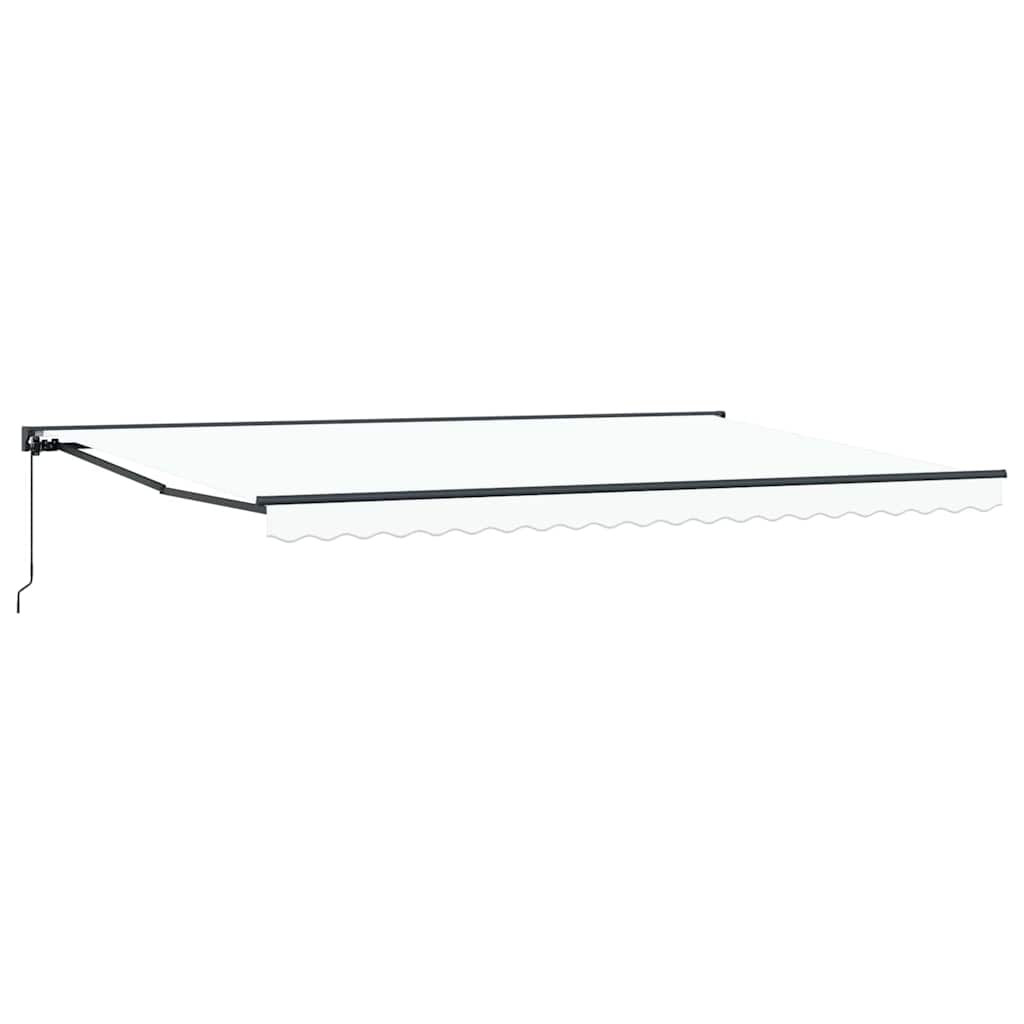 Inklapbaar Zonnescherm Wit 500 × 300 Cm Polyester En Metaal Wit (Anthraciet Frame) 5 x 3 m