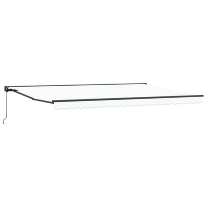 Inklapbaar Zonnescherm Wit 500 × 300 Cm Polyester En Metaal Wit (Anthraciet Frame) 5 x 3 m