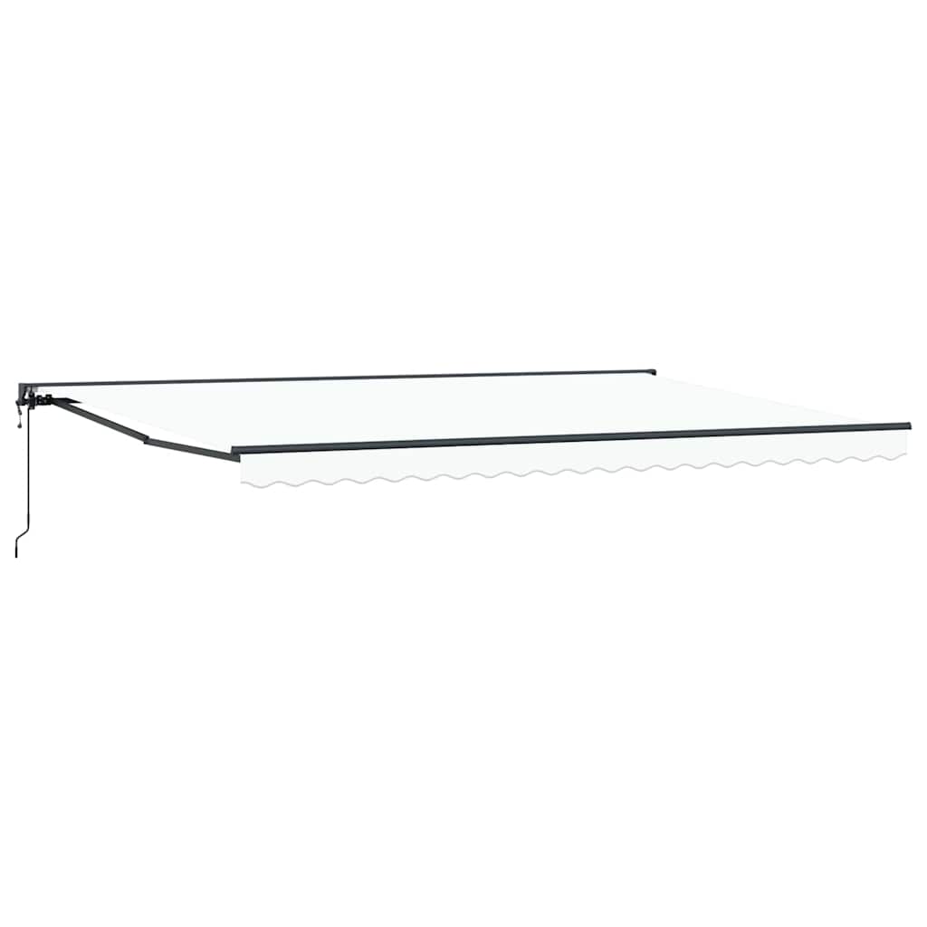 Inklapbaar Zonnescherm Wit 500 × 300 Cm Polyester En Metaal Wit (Anthraciet Frame) 5 x 3 m