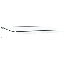 Inklapbaar Zonnescherm Wit 500 × 300 Cm Polyester En Metaal Wit (Anthraciet Frame) 5 x 3 m