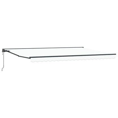 Inklapbaar Zonnescherm Wit 500 × 300 Cm Polyester En Metaal Wit (Anthraciet Frame) 5 x 3 m