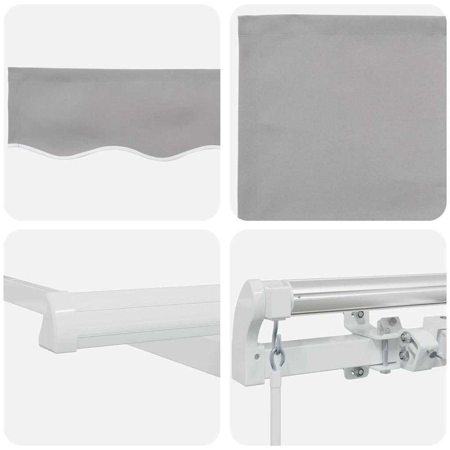 Inklapbaar Zonnescherm Lichtgrijs 500 × 300 cm Stof en Metaal