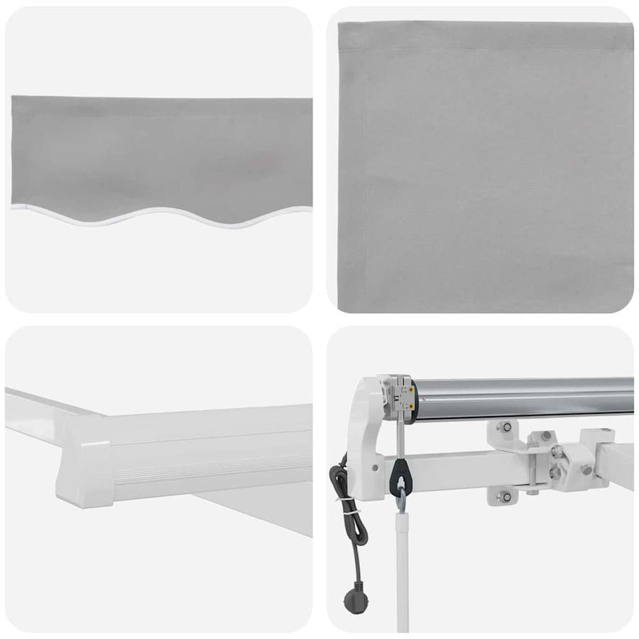 Inklapbaar Zonnescherm 500 × 300 cm Lichtgrijs