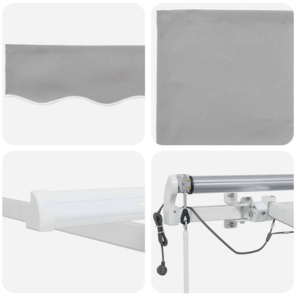 Inklapbaar Zonnescherm Lichtgrijs 500 × 300 cm Stof en Metaal