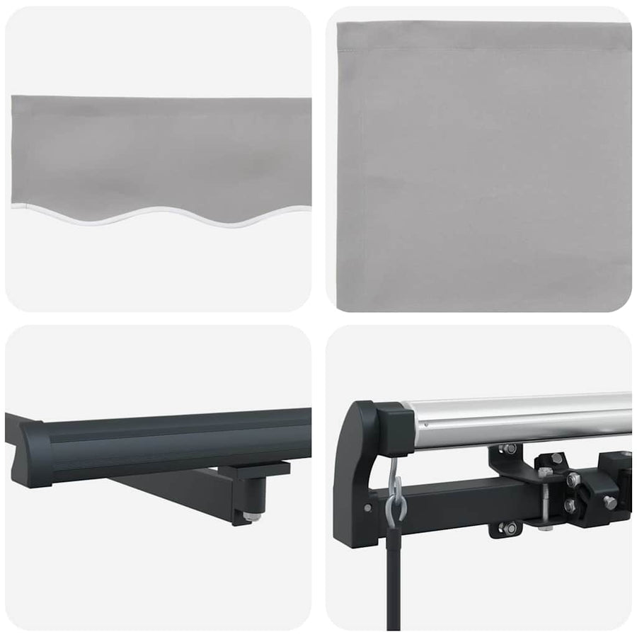 Inklapbaar Zonnescherm Lichtgrijs 500 × 300 cm Stof
