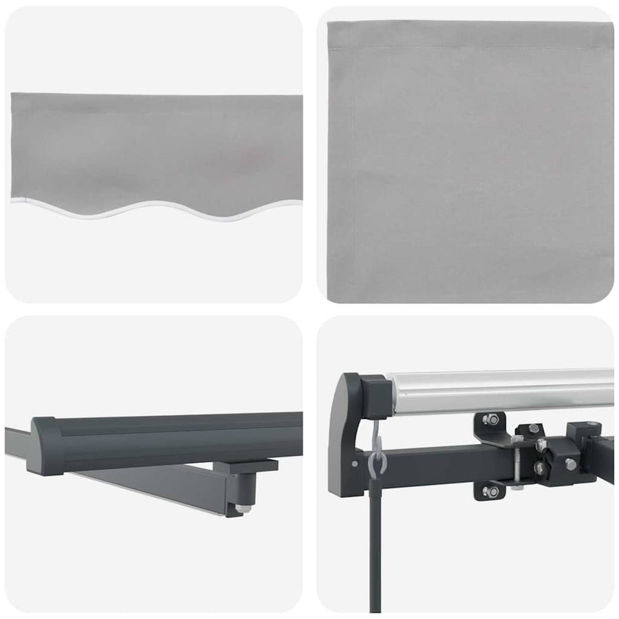 Inklapbaar Zonnescherm Lichtgrijs 500 ×300 cm Stof