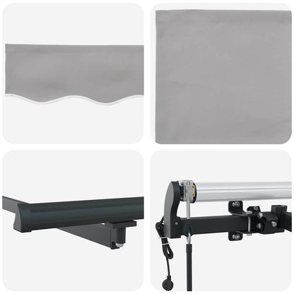 Inklapbaar Zonnescherm Lichtgrijs 500 ×300 cm Stof