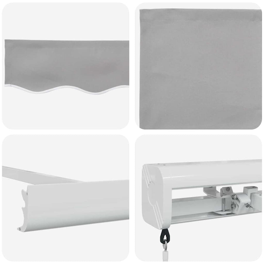 Inklapbaar Zonnescherm Lichtgrijs 500 ×300 cm Stof en Metaal