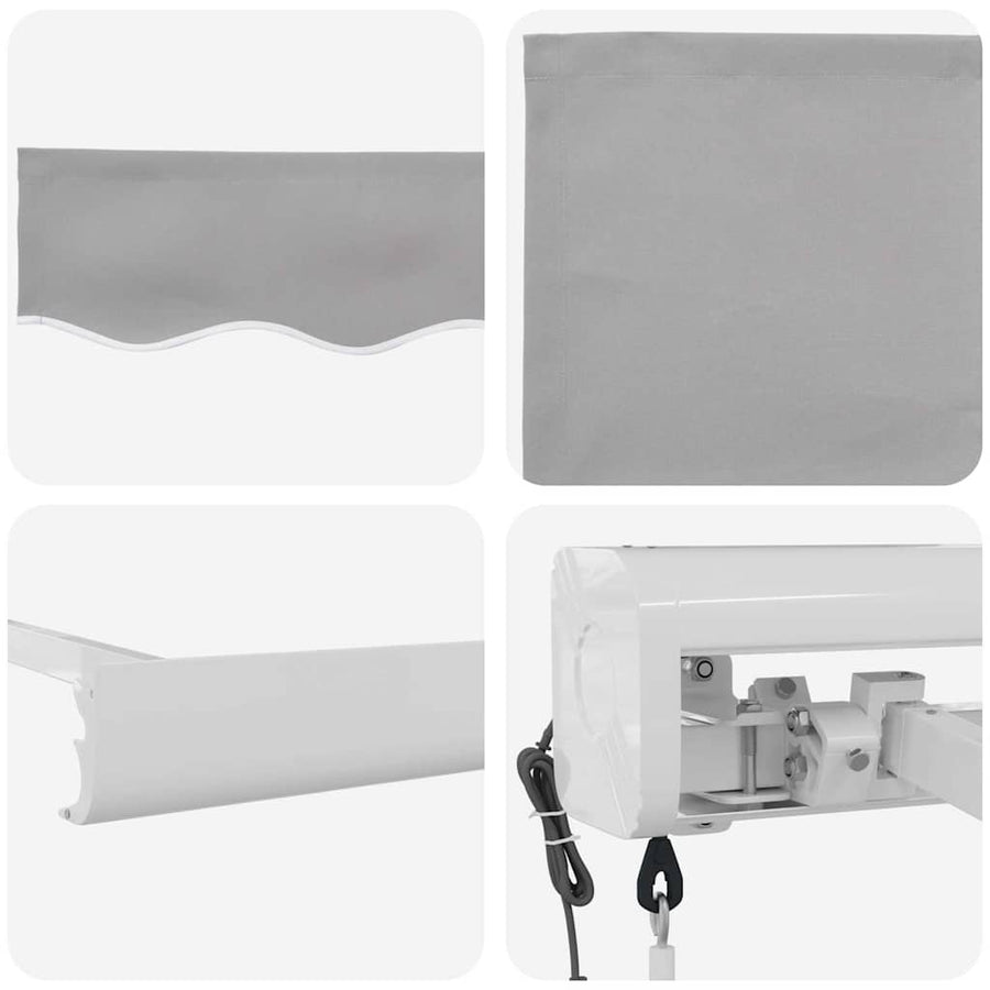 Inklapbaar Zonnescherm Lichtgrijs 500 × 300 cm Stof, Metaal