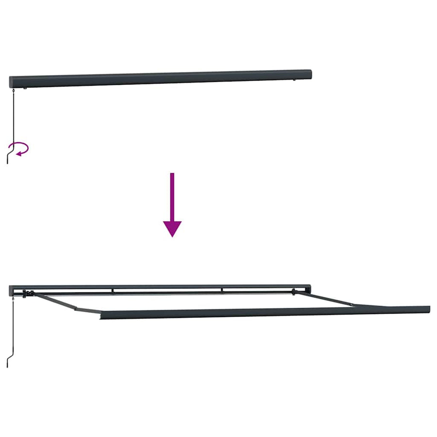 Inklapbaar Zonnescherm Lichtgrijs 500 ×300 cm Stof en Metaal