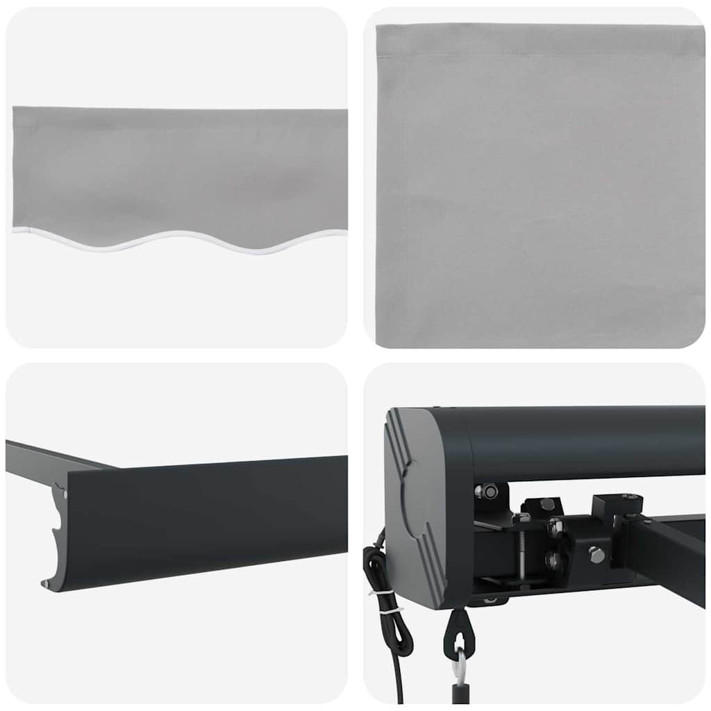 Inklapbaar Zonnescherm Lichtgrijs 500 × 300 cm Stof, Metaal