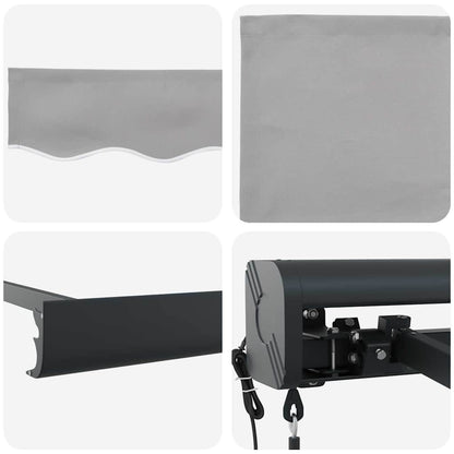 Inklapbaar Zonnescherm Lichtgrijs 500 × 300 cm Stof, Metaal