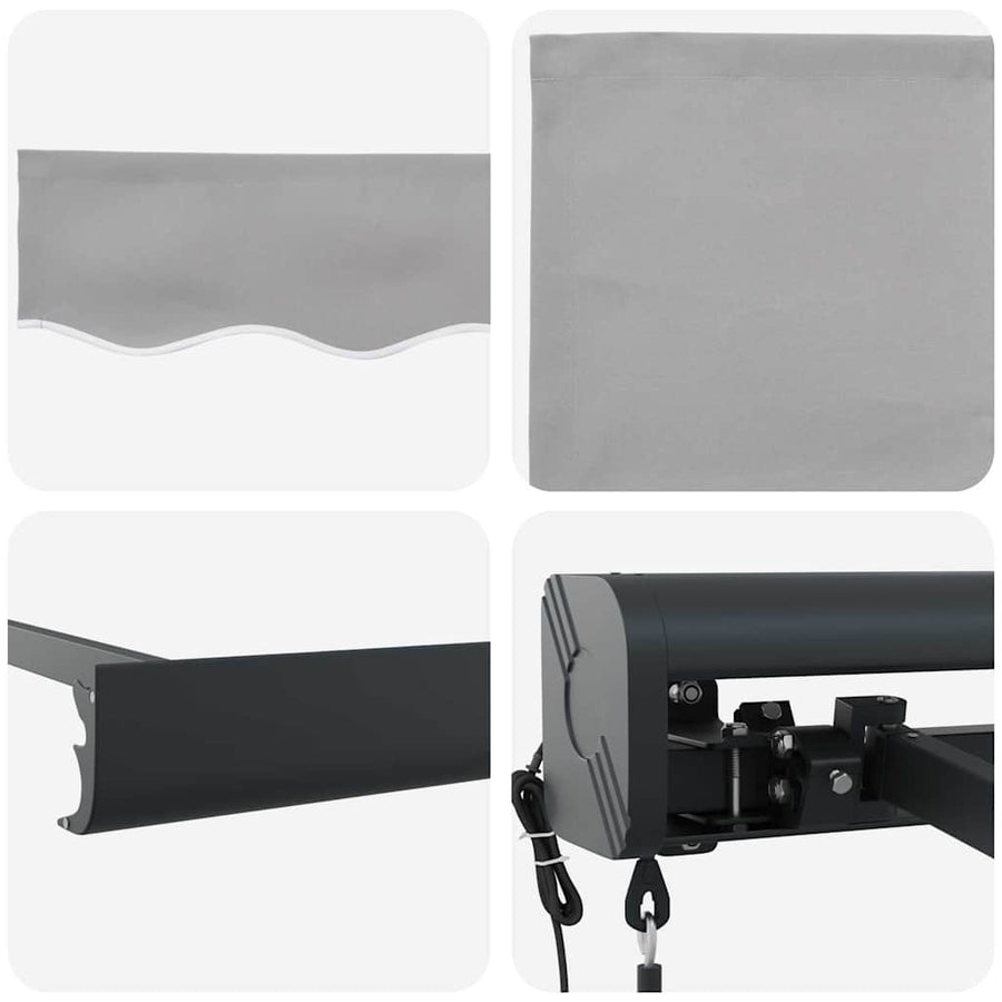 Inklapbaar Zonnescherm Lichtgrijs 500 × 300 cm Stof, Metaal