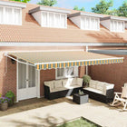 Retractable Awning Striped Green And Yellow 500 × 300 Cm