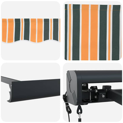 Inklapbaar Zonnescherm 500 × 300 Cm Stof, Metaal Groen En Geel 500 ×300 cm