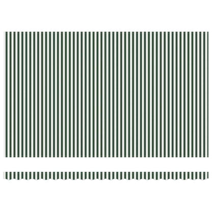 Inklapbaar Zonnescherm Met Stof Groen En Wit 500 ×300 cm