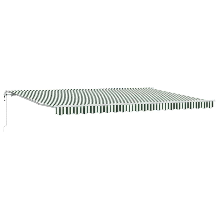 Inklapbaar Zonnescherm 500 × 300 Cm Groen En Wit 5 x 3 m