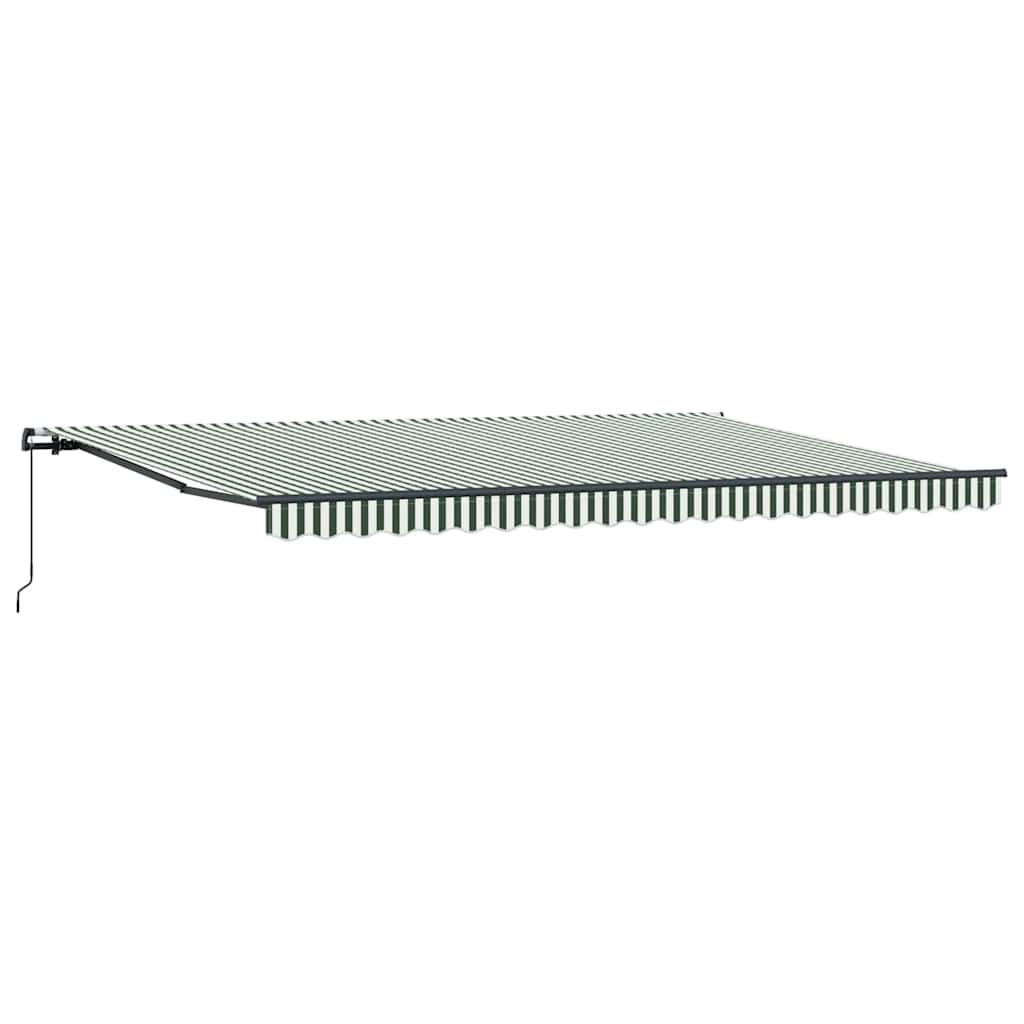 Inklapbaar Zonnescherm Stof Groen En Wit 500 × 300 cm