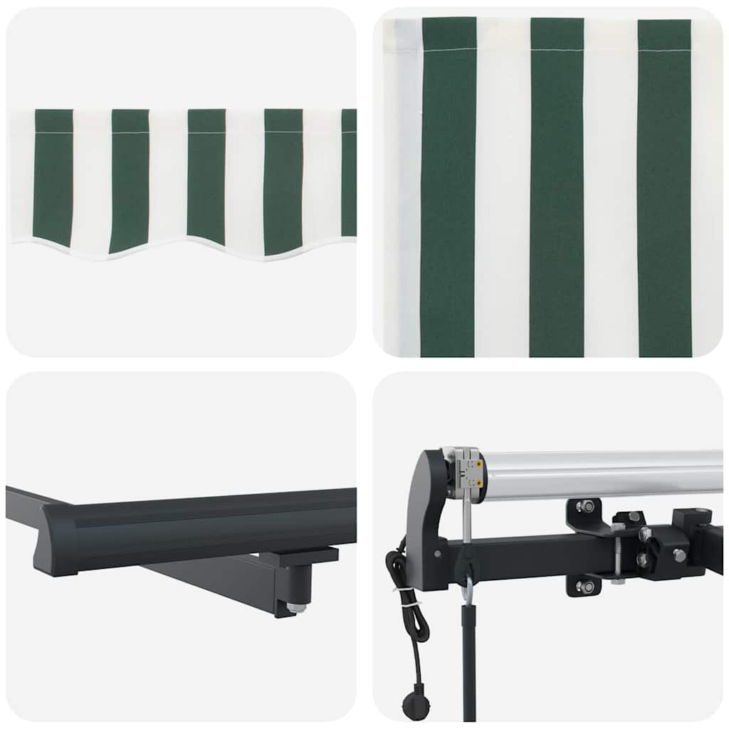 Inklapbaar Zonnescherm Stof Groen En Wit 500 ×300 cm