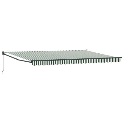 Inklapbaar Zonnescherm Groen En Wit 500 × 300 Cm